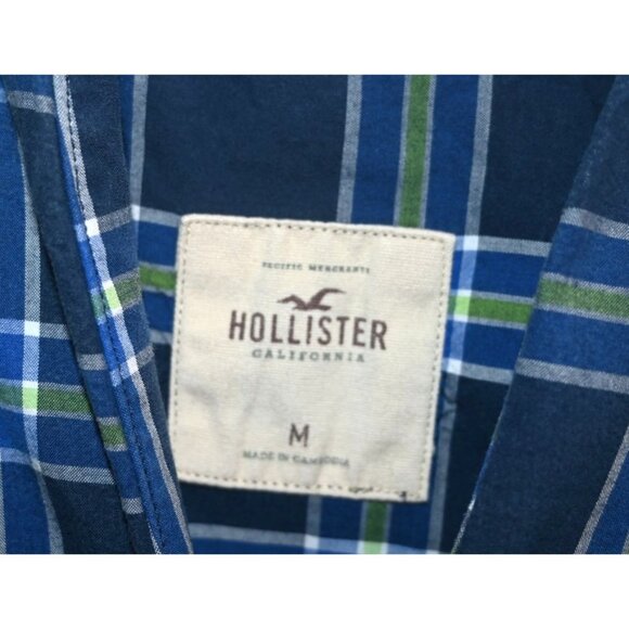 Hollister Boys Plaid Button Down Casual Shirt Size Medium - Picture 2 of 3
